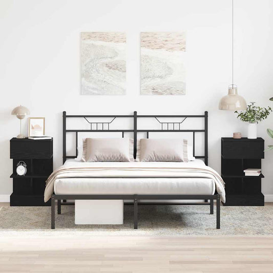 Bedside Cabinet2 pcs Black oak