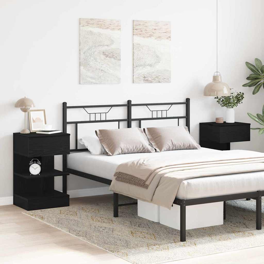Bedside Cabinet2 pcs Black oak