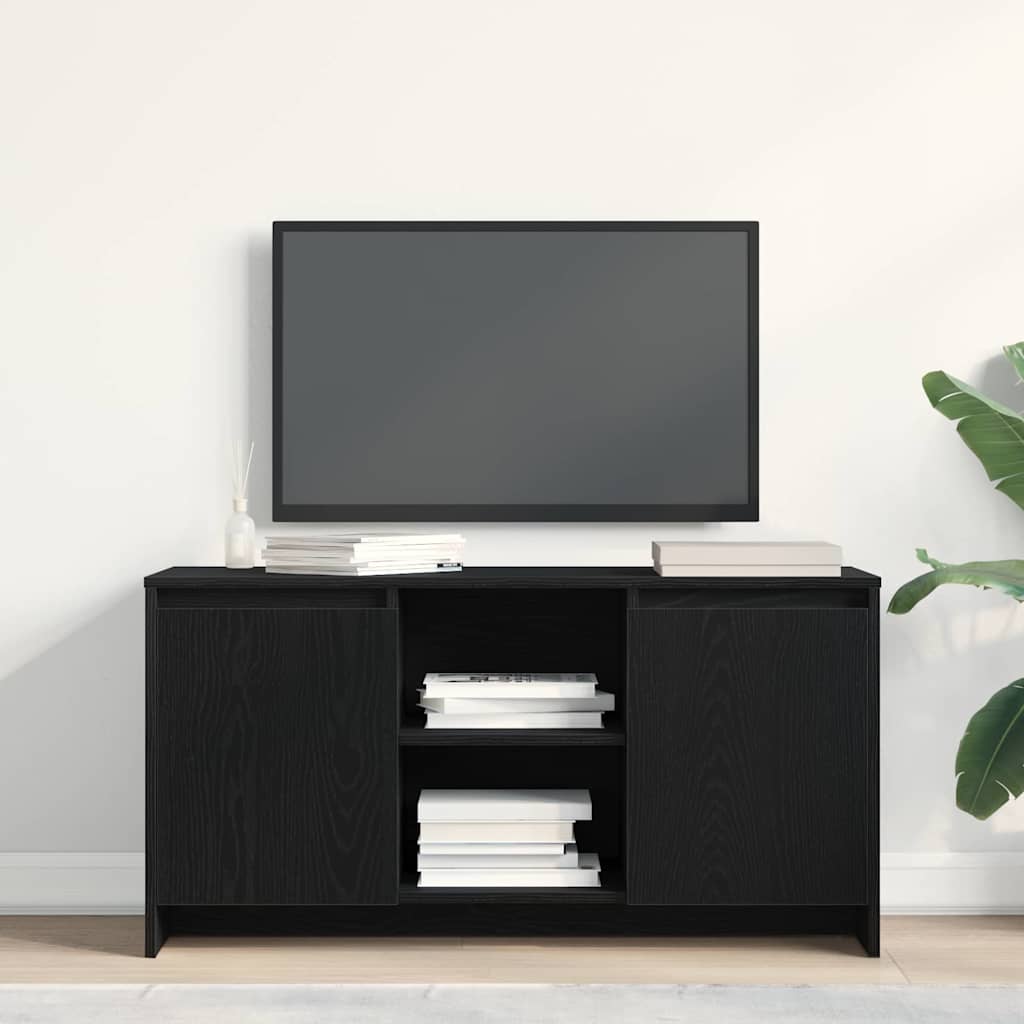 TV Cabinet Black Oak 102 x 37.5 x 52.5 cm Engineered Wood