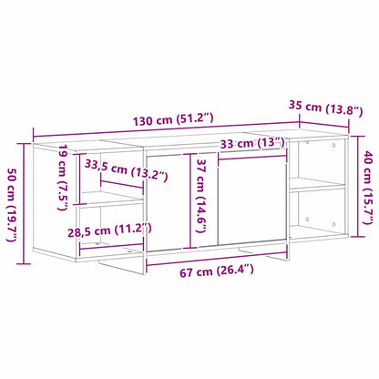 TV Cabinet Black Oak 120 x 30 x 40.5 cm Engineered Wood