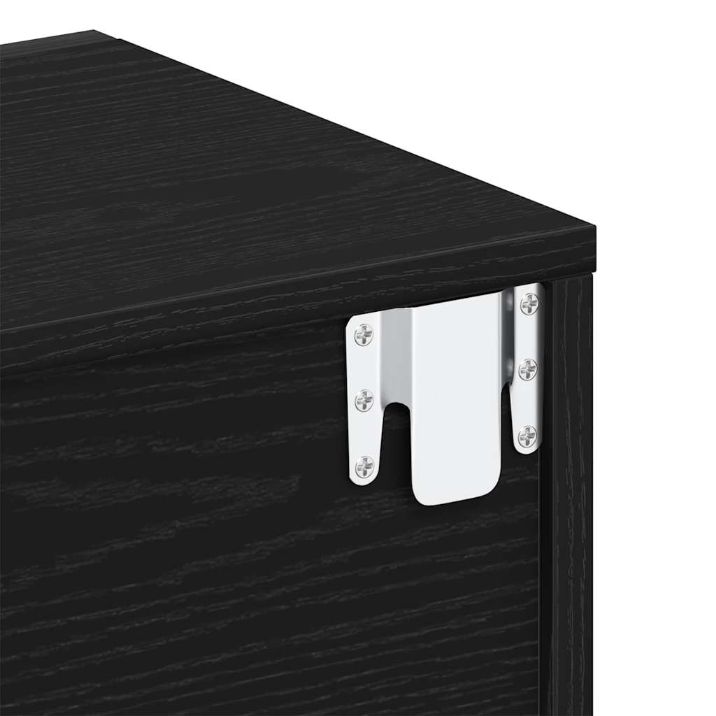 Bedside Cabinet with Drawer 2 pcs Black oak 46 x 29.5 x 30 cm