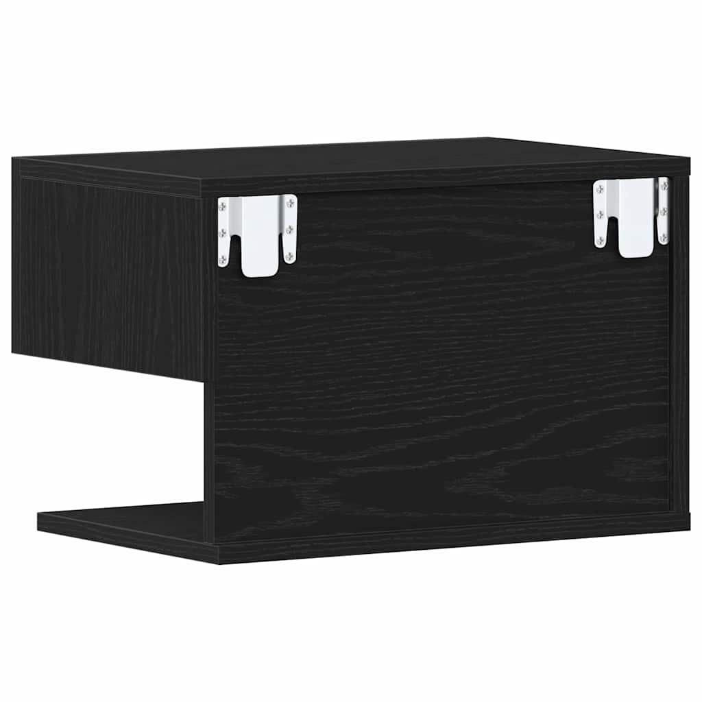 Bedside Cabinet with Drawer 2 pcs Black oak 46 x 29.5 x 30 cm