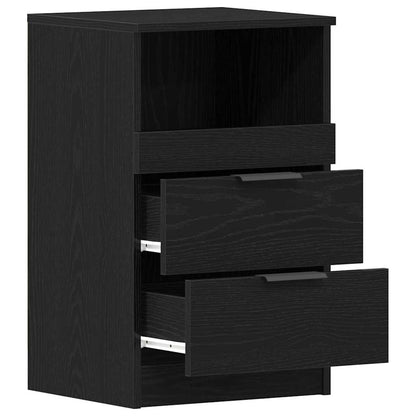 Bedside Cabinet Black oak 40 x 35 x 65 cm Engineered wood