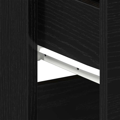 Bedside Cabinet 2 pcs Black oak 40 x 35 x 65 cm Engineered wood