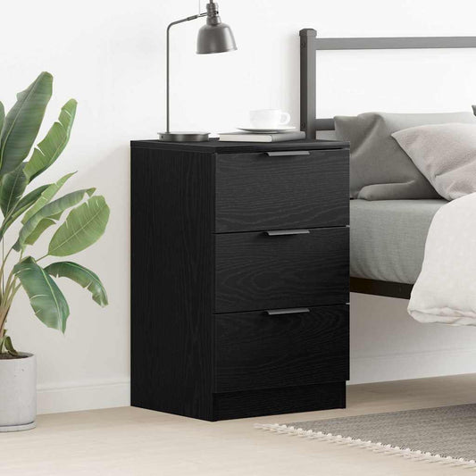 Bedside Cabinet Black oak 40 x 65 x 65 cm Engineered wood