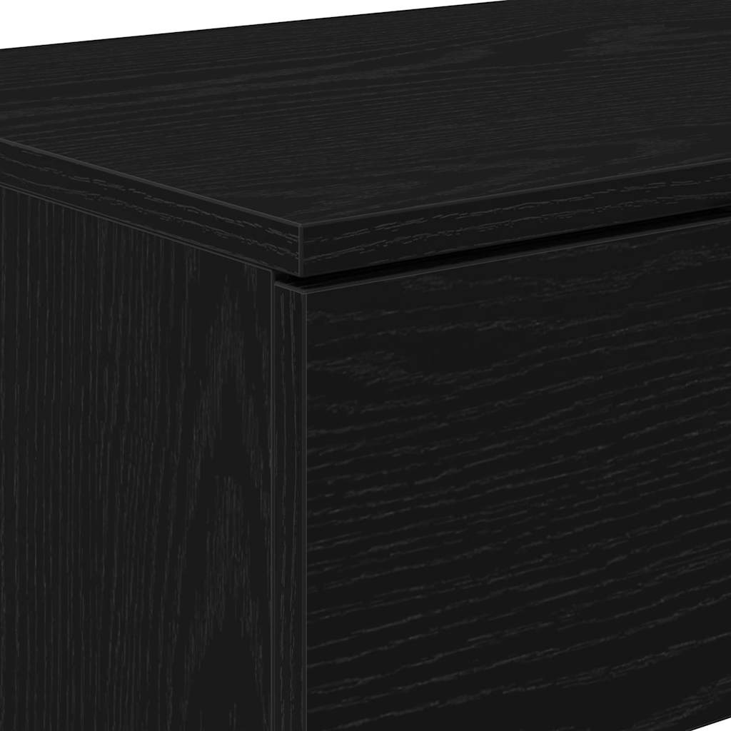 Console Table Black Oak 30 x 36 x 75 cm Engineered Wood
