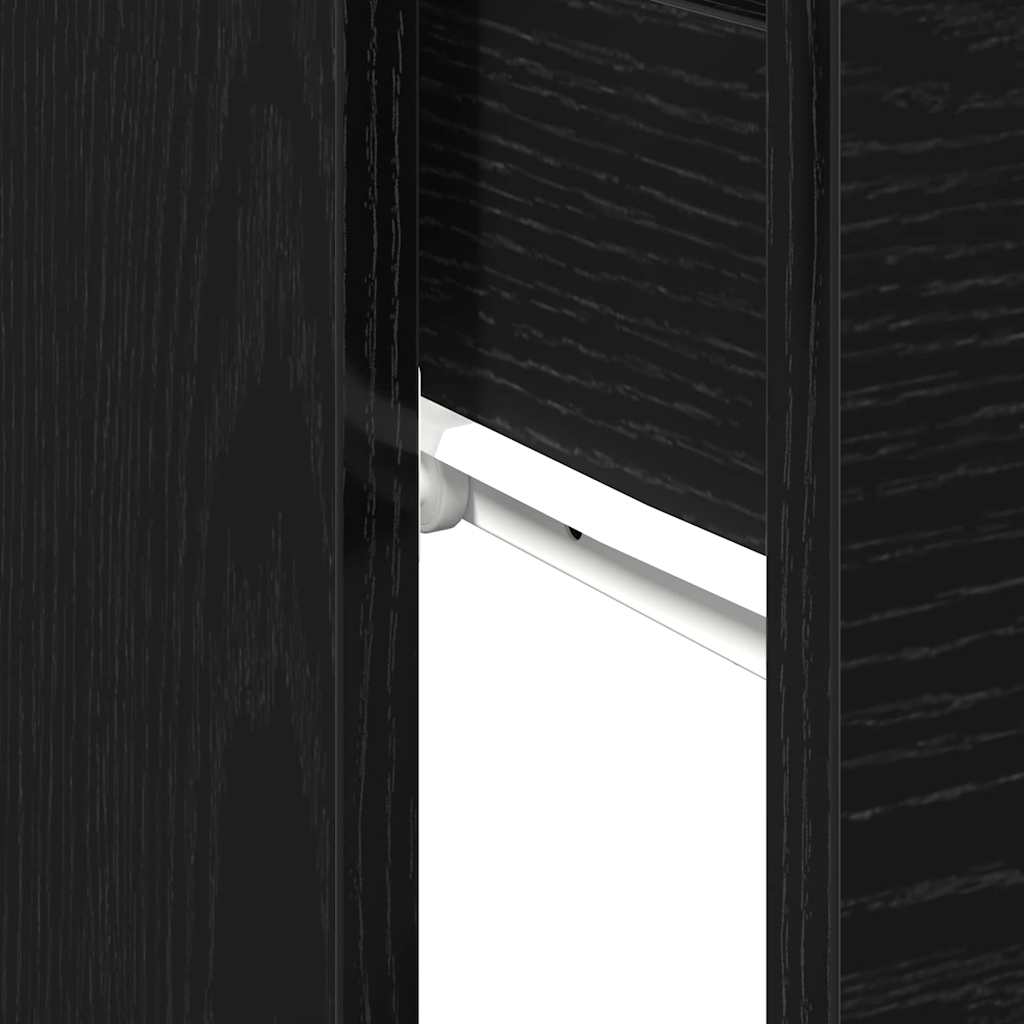 Console Table Black Oak 30 x 36 x 75 cm Engineered Wood