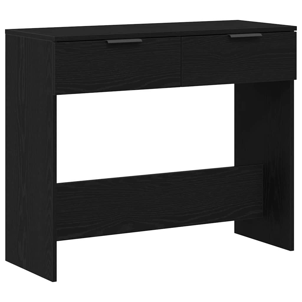 Console Table Black Oak 30 x 36 x 75 cm Engineered Wood
