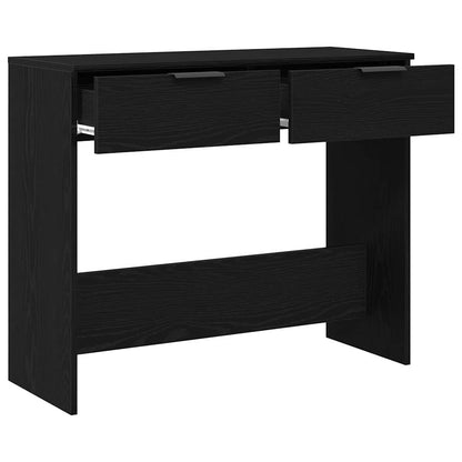 Console Table Black Oak 30 x 36 x 75 cm Engineered Wood
