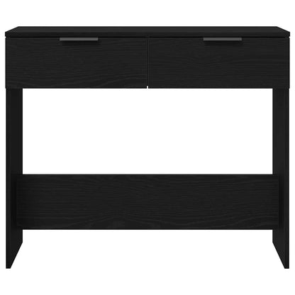 Console Table Black Oak 30 x 36 x 75 cm Engineered Wood