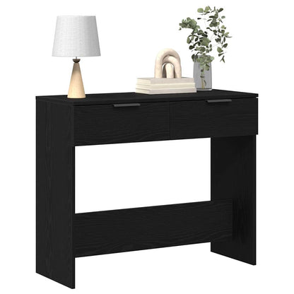 Console Table Black Oak 30 x 36 x 75 cm Engineered Wood
