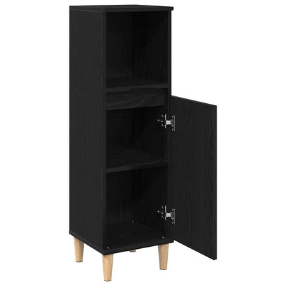 Bathroom Cabinet Black Oak 30 x 30 x 100 cm Engineered wood