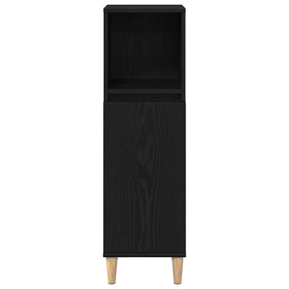 Bathroom Cabinet Black Oak 30 x 30 x 100 cm Engineered wood