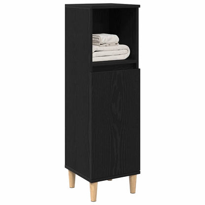 Bathroom Cabinet Black Oak 30 x 30 x 100 cm Engineered wood