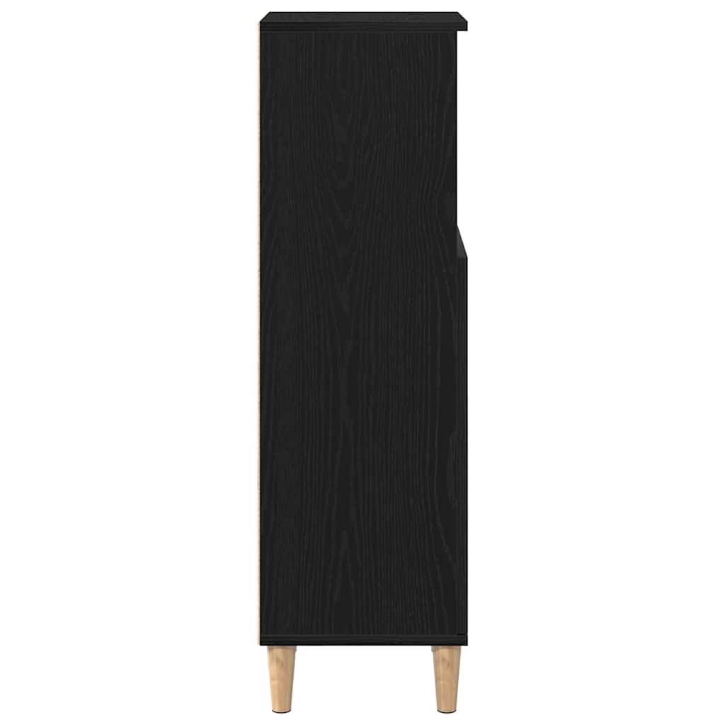 Bathroom Cabinet Black Oak 30 x 30 x 100 cm Engineered wood