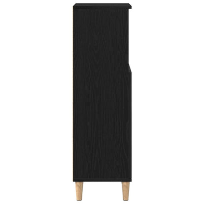 Bathroom Cabinet Black Oak 30 x 30 x 100 cm Engineered wood