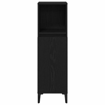 Bathroom Cabinet Black Oak 30 x 30 x 100 cm Engineered Wood