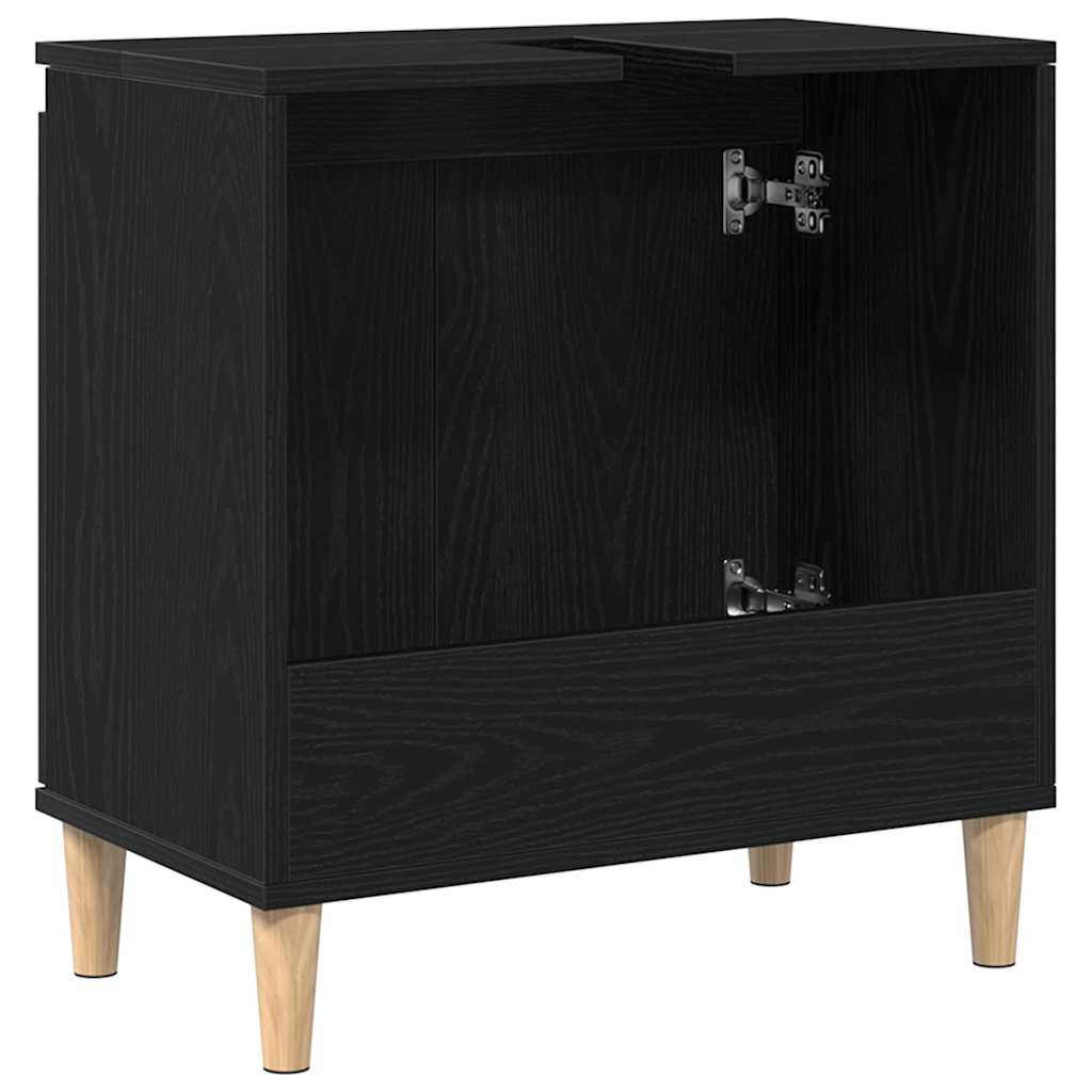 Bathroom Sink Cabinet Black Oak 58 x 33 x 60 cm Engineered Wood