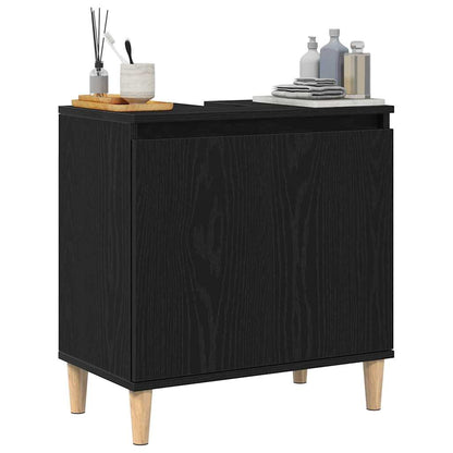 Bathroom Sink Cabinet Black Oak 58 x 33 x 60 cm Engineered Wood