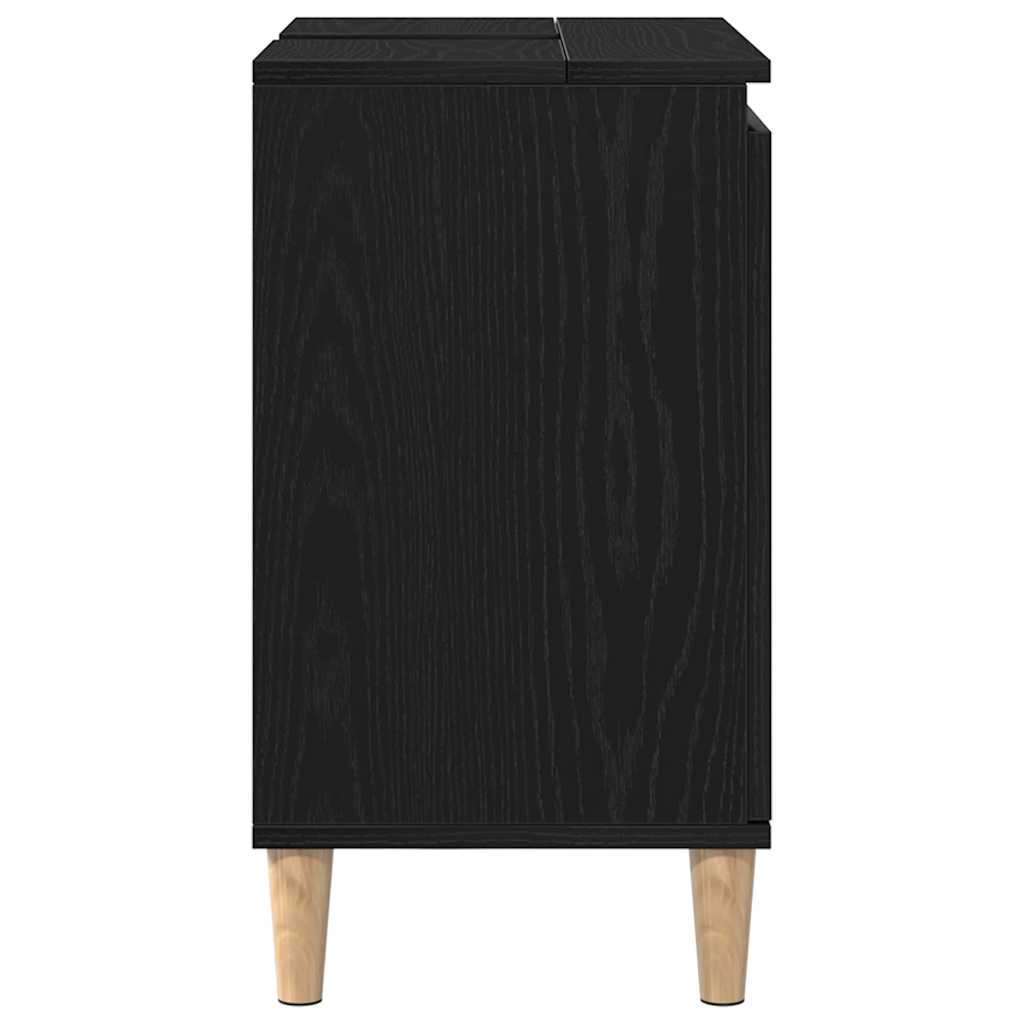 Bathroom Sink Cabinet Black Oak 58 x 33 x 60 cm Engineered Wood