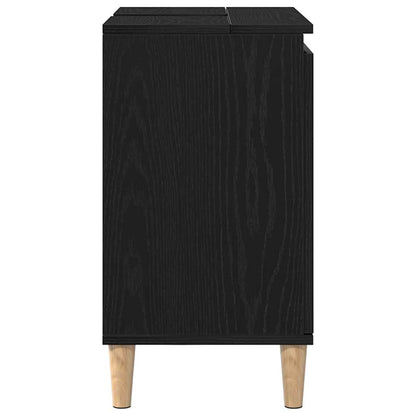 Bathroom Sink Cabinet Black Oak 58 x 33 x 60 cm Engineered Wood