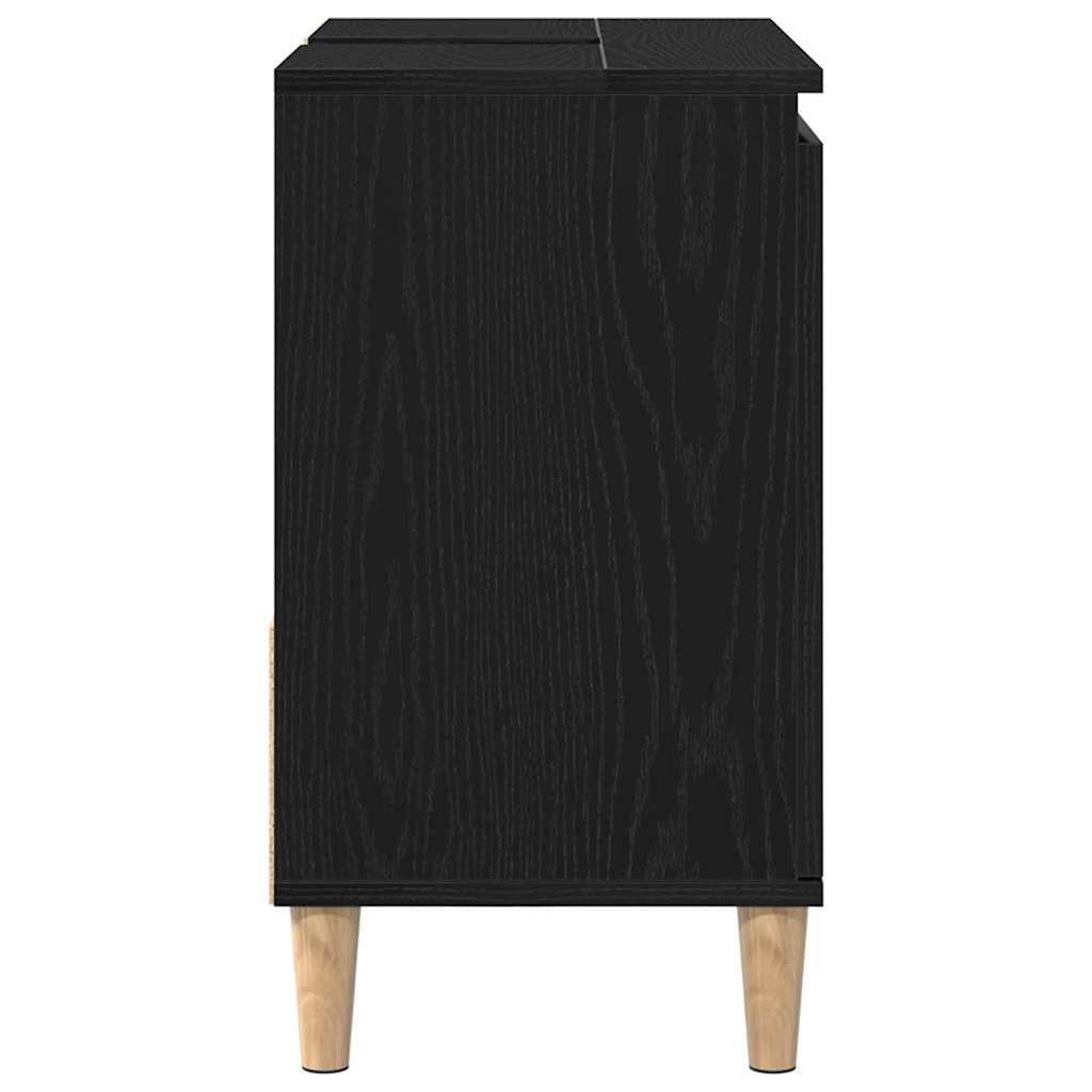 Bathroom Cabinet Black Oak 65 x 33 x 60 cm Engineered Wood