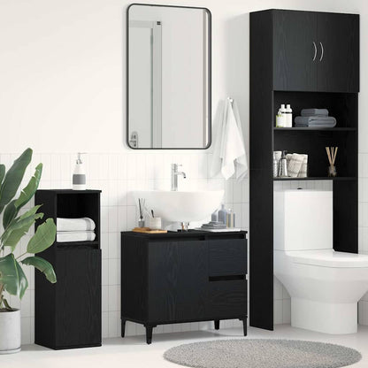 Bathroom Cabinet Black Oak 65 x 33 x 60 cm Engineered Wood
