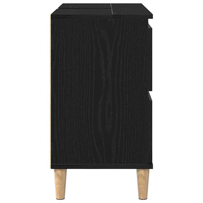 Bathroom Sink Cabinet Black Oak 80 x 33 x 60 cm Engineered Wood