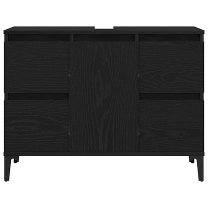 Bathroom Sink Cabinet Black Oak 80 x 33 x 60 cm Engineered Wood