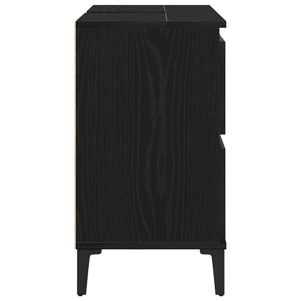 Bathroom Sink Cabinet Black Oak 80 x 33 x 60 cm Engineered Wood