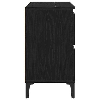 Bathroom Sink Cabinet Black Oak 80 x 33 x 60 cm Engineered Wood