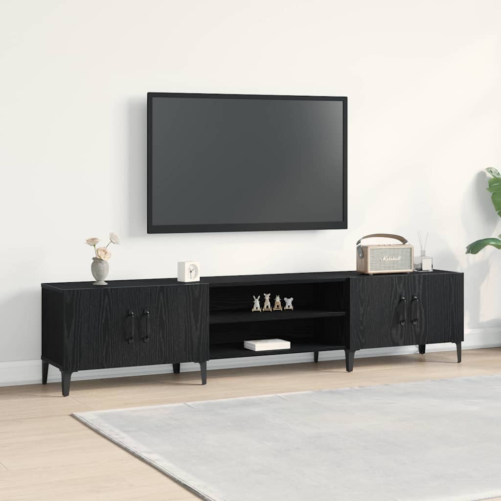 TV Cabinet Black Oak 180 x 31.5 x 40 cm Engineered Wood