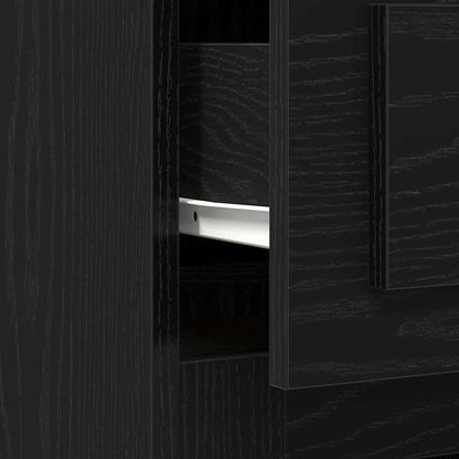 Desk with Drawer Black Oak 50 x 115 x 75 cm Engineered Wood