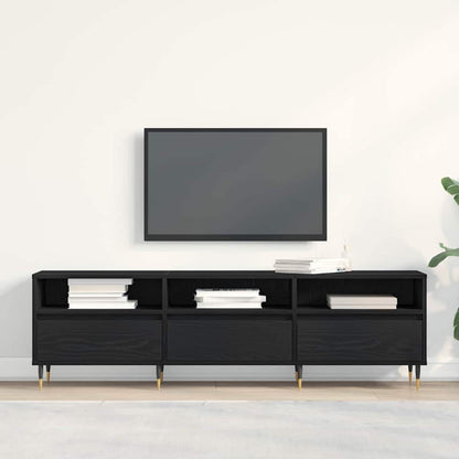TV Cabinet Black Oak 150 x 30 x 44.5 cm Engineered Wood