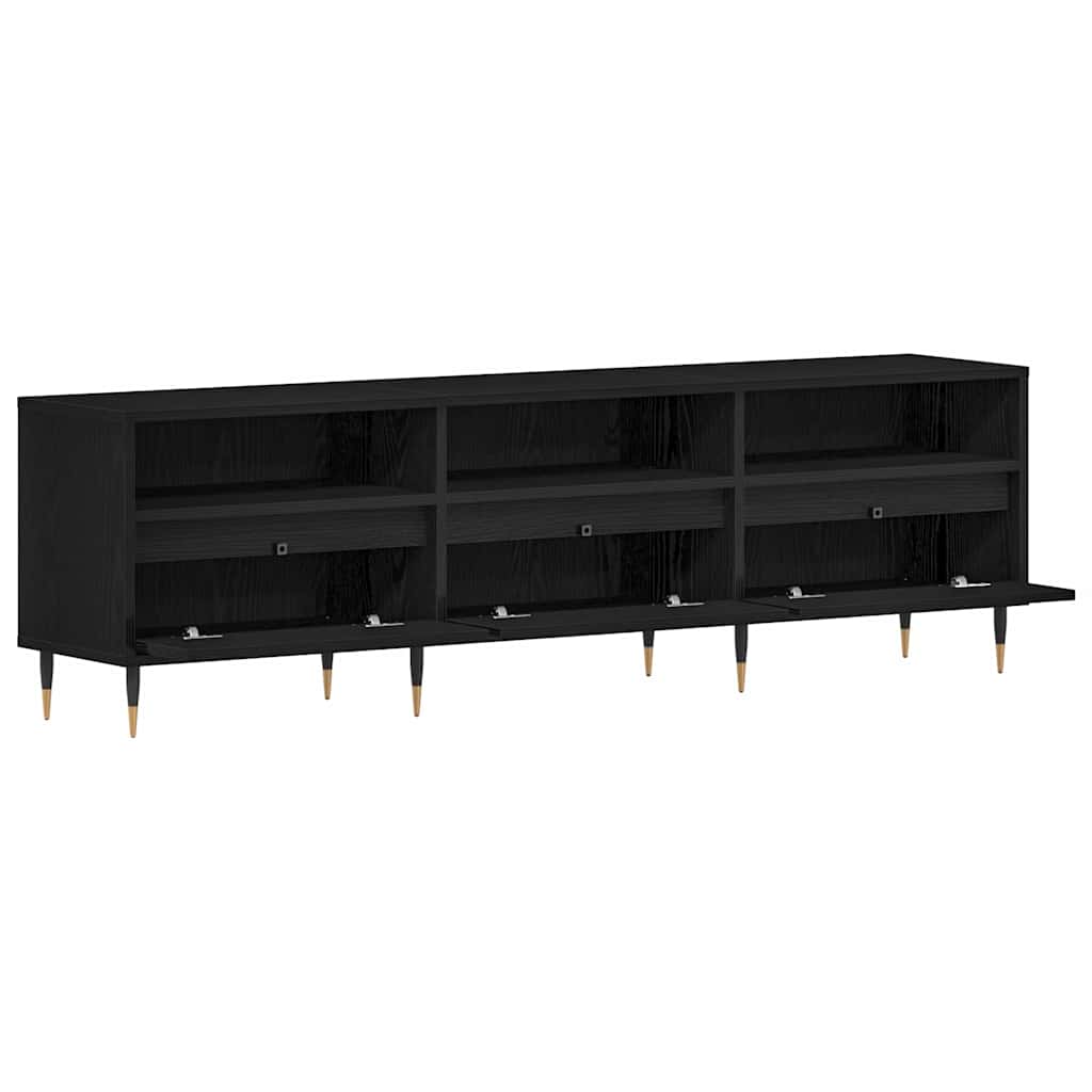 TV Cabinet Black Oak 150 x 30 x 44.5 cm Engineered Wood