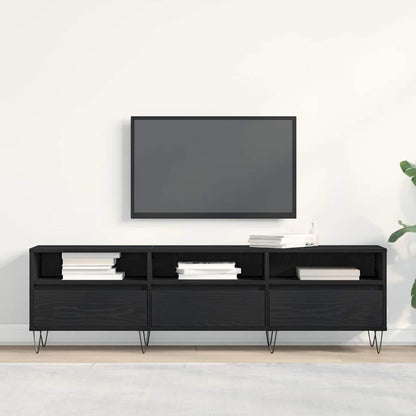 TV Cabinet Black Oak 150 x 30 x 44.5 cm Engineered Wood