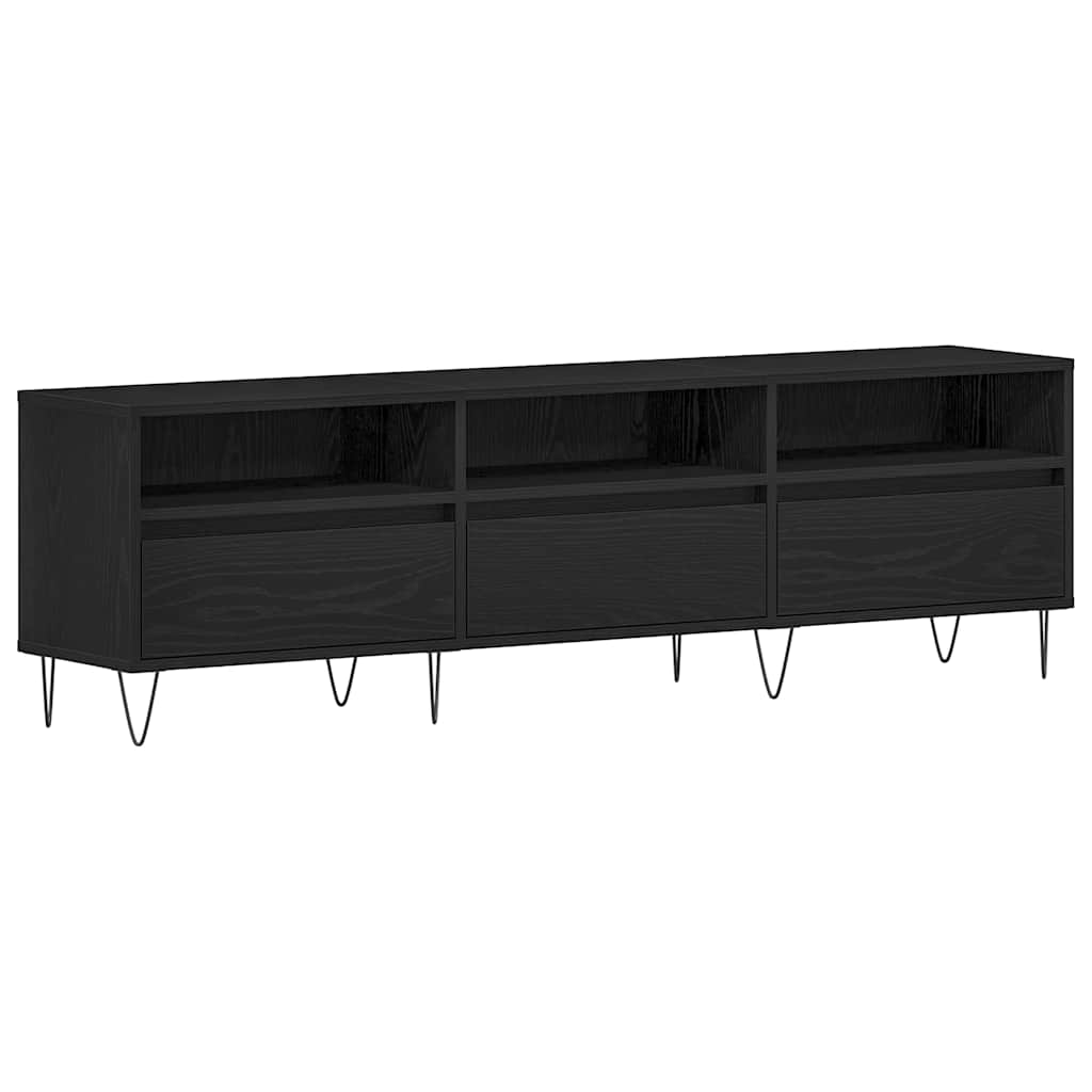 TV Cabinet Black Oak 150 x 30 x 44.5 cm Engineered Wood