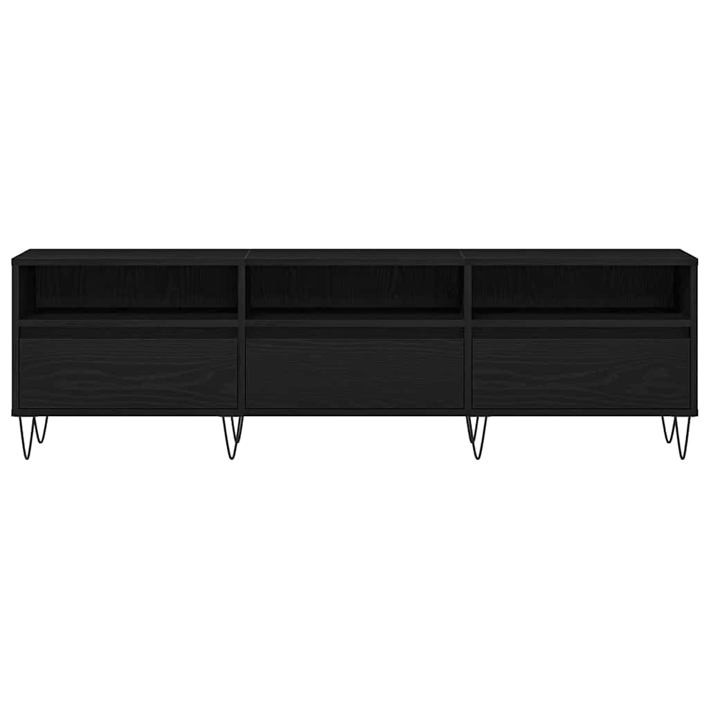 TV Cabinet Black Oak 150 x 30 x 44.5 cm Engineered Wood