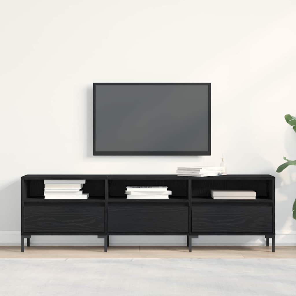 TV Cabinet Black Oak 150 x 30 x 44.5 cm Engineered Wood