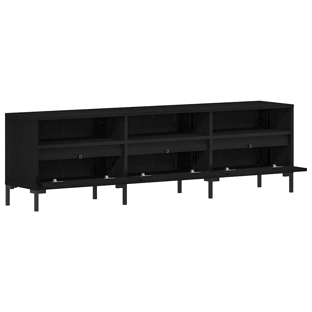 TV Cabinet Black Oak 150 x 30 x 44.5 cm Engineered Wood