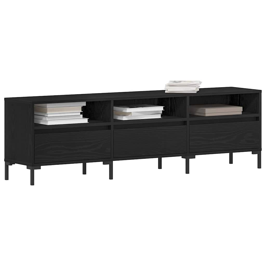 TV Cabinet Black Oak 150 x 30 x 44.5 cm Engineered Wood