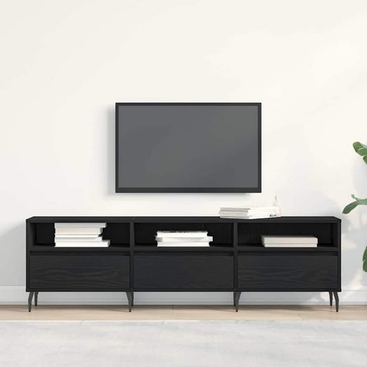 TV Cabinet Black Oak 150 x 30 x 44.5 cm Engineered Wood