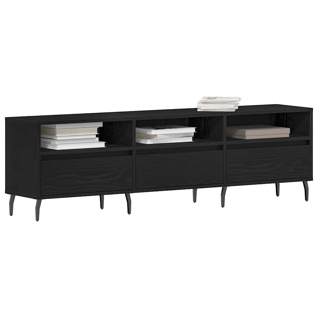 TV Cabinet Black Oak 150 x 30 x 44.5 cm Engineered Wood
