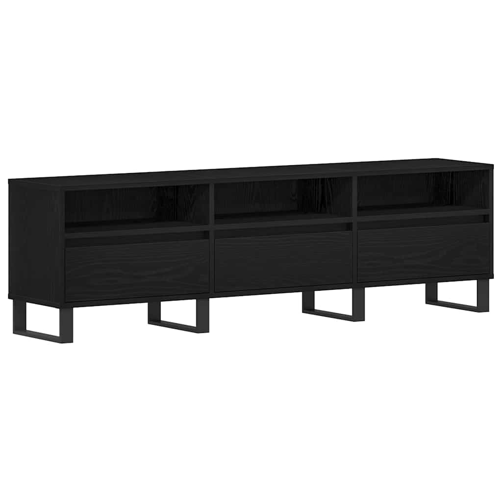 TV Cabinet Black Oak 150 x 30 x 44.5 cm Engineered Wood