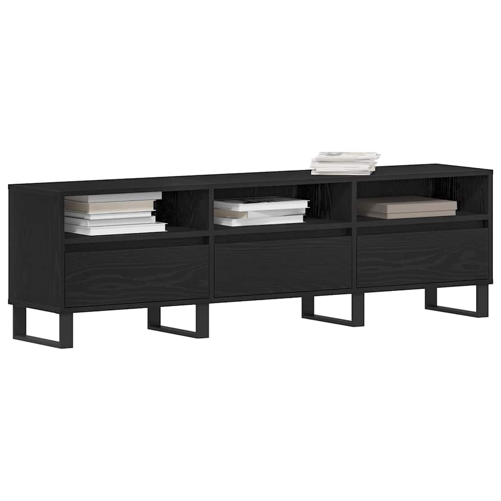 TV Cabinet Black Oak 150 x 30 x 44.5 cm Engineered Wood