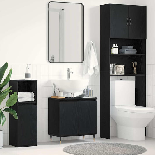 Bathroom Sink Cabinet Black Oak 58 x 33 x 60 cm Engineered Wood