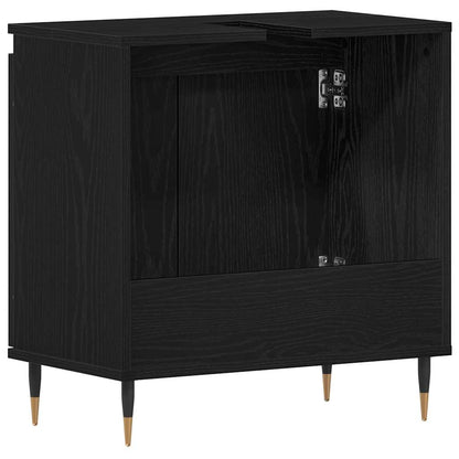Bathroom Sink Cabinet Black Oak 58 x 33 x 60 cm Engineered Wood