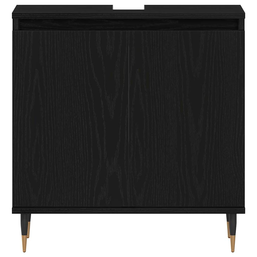 Bathroom Sink Cabinet Black Oak 58 x 33 x 60 cm Engineered Wood