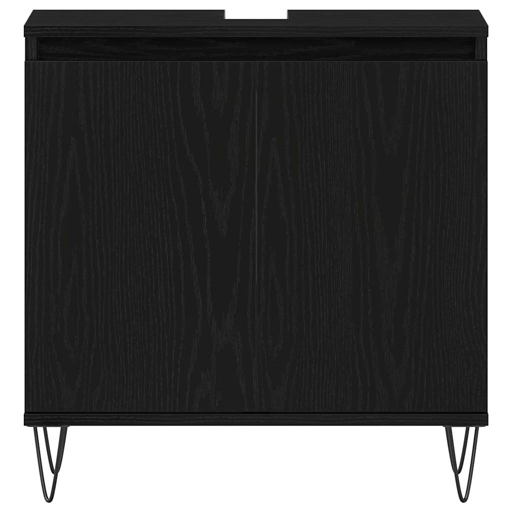 Bathroom Sink Cabinet Black Oak 58 x 33 x 60 cm Engineered Wood