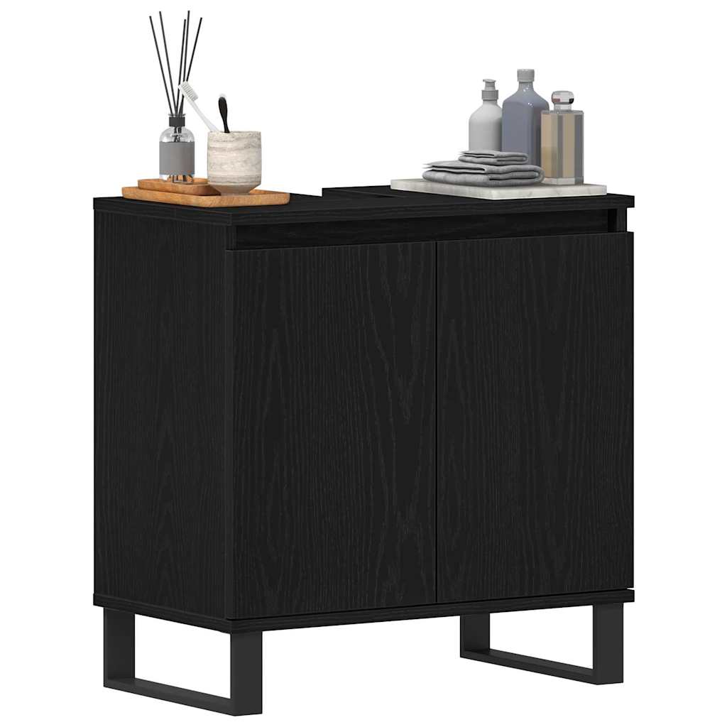 Bathroom Sink Cabinet Black Oak 58 x 33 x 60 cm Engineered Wood